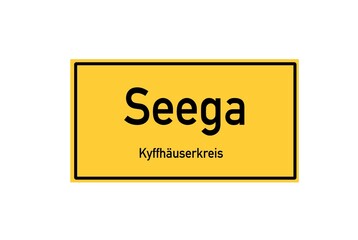 Isolated German city limit sign of Seega located in Th�ringen