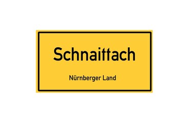 Isolated German city limit sign of Schnaittach located in Bayern