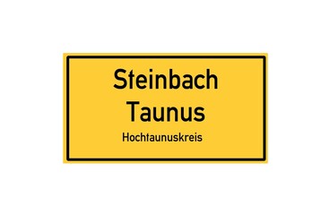 Isolated German city limit sign of Steinbach Taunus located in Hessen