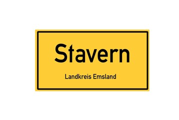 Isolated German city limit sign of Stavern located in Niedersachsen
