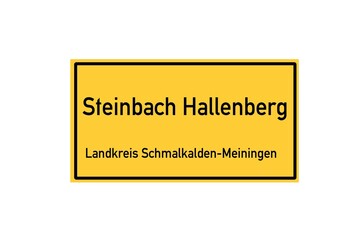 Isolated German city limit sign of Steinbach Hallenberg located in Th�ringen