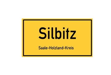 Isolated German city limit sign of Silbitz located in Th�ringen