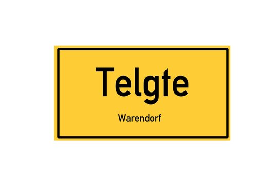 Isolated German city limit sign of Telgte located in Nordrhein-Westfalen
