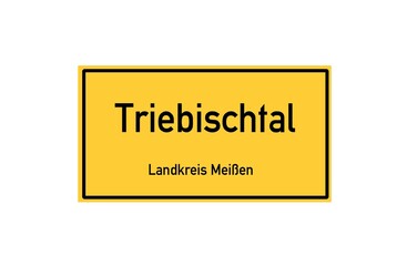 Isolated German city limit sign of Triebischtal located in Sachsen