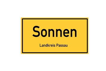 Isolated German city limit sign of Sonnen located in Bayern