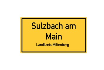 Isolated German city limit sign of Sulzbach am Main located in Bayern