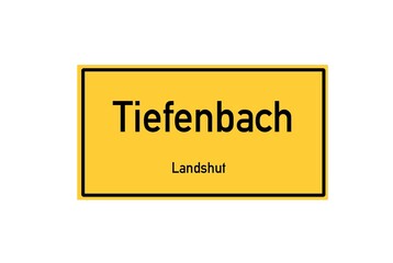 Isolated German city limit sign of Tiefenbach located in Bayern