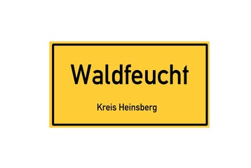 Isolated German city limit sign of Waldfeucht located in Nordrhein-Westfalen