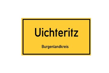 Isolated German city limit sign of Uichteritz located in Sachsen-Anhalt