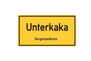 Isolated German city limit sign of Unterkaka located in Sachsen-Anhalt