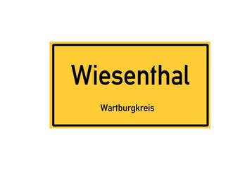 Isolated German city limit sign of Wiesenthal located in Th�ringen