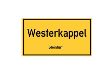 Isolated German city limit sign of Westerkappeln located in Nordrhein-Westfalen