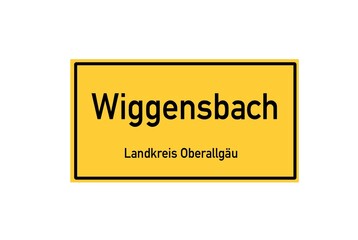 Isolated German city limit sign of Wiggensbach located in Bayern