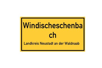 Isolated German city limit sign of Windischeschenbach located in Bayern