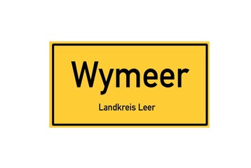 Isolated German city limit sign of Wymeer located in Niedersachsen