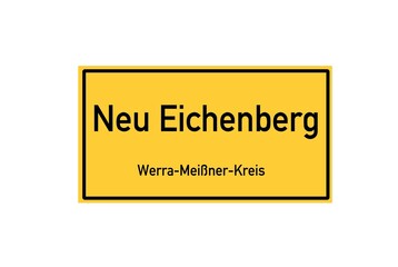 Isolated German city limit sign of Neu Eichenberg located in Hessen