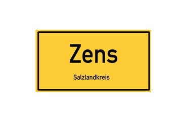 Isolated German city limit sign of Zens located in Sachsen-Anhalt