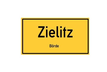 Isolated German city limit sign of Zielitz located in Sachsen-Anhalt