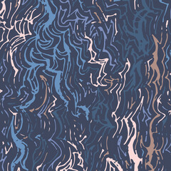 Funny horizontal background of chaotic wavy lines. Multi colored patterns.