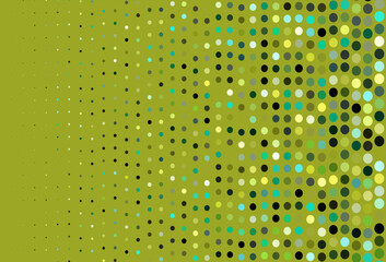 Dark Green, Yellow vector texture with disks.