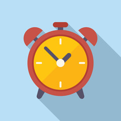 Alarm clock icon flat vector. Office time. Remote worker
