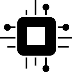 Isolated icon of a CPU logo. Concept of computer chip and computing. 