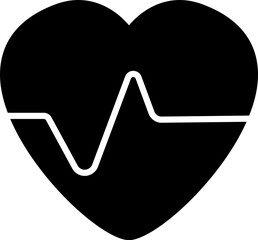 Isolated icon of a heart symbol with ECG waves. Concept of medical checkup and heartbeat monitoring. 