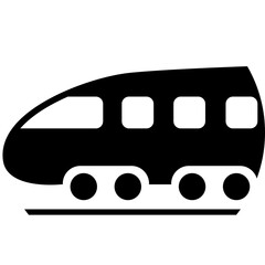 Isolated icon of a high speed train or metro. Concept of public transportation. 