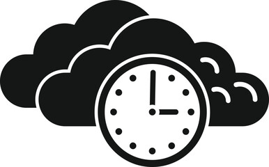 Work cloud hour icon simple vector. Office time. Clock home
