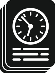 Work papers icon simple vector. Flexible time. Home hour