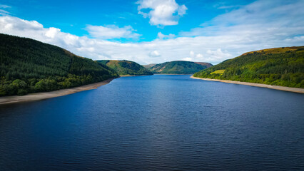 Lake Vyrnwy in Wales, UK - aerial view 12