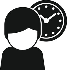 Remote hour clock icon simple vector. Office time. Home job