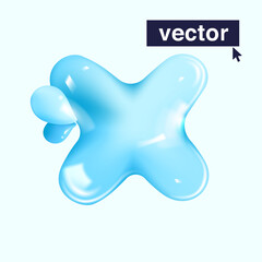 Fototapeta premium X letter pure water logo in realistic 3D and cartoon balloon style.