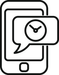 Smartphone work hour icon outline vector. Flexible time. Office job
