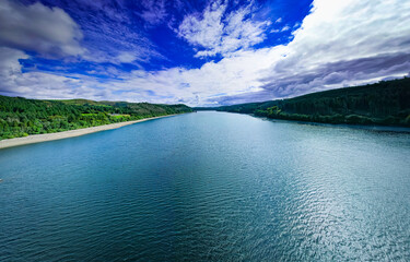 Lake Vyrnwy in Wales, UK - aerial view 1