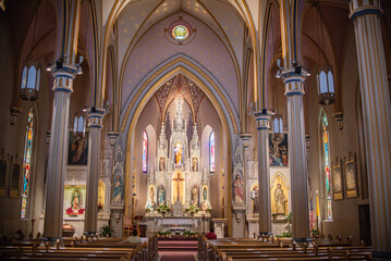 Fototapeta na wymiar Inside of a church in San Antonio, Texas