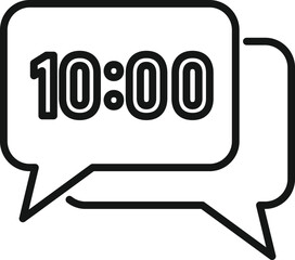 Job hour chat icon outline vector. Work time. Home clock