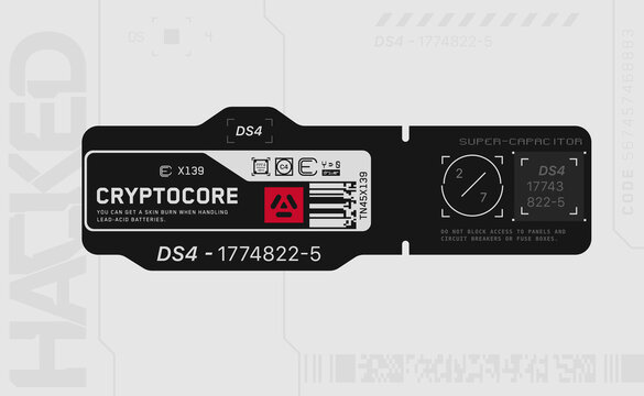 Cyberpunk decals set. Set of vector stickers and labels in futuristic style. Inscriptions and symbols.