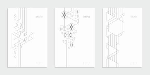 Abstract geometric technological company brochure. Vector business flyer.
