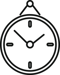 Wall clock icon outline vector. Work time. Remote worker