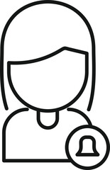 Woman work hour icon outline vector. Office time. Remote job