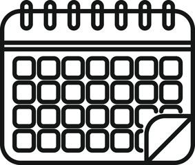 Work calendar icon outline vector. Office time. Clock hour