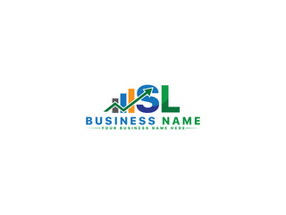 Initial Creative SL s&l Logo Art, Financial Sl Logo Icon Vector Image Design with Colorful Analysis Symbol Design