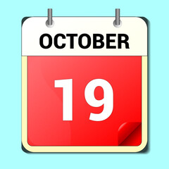 day on the calendar, vector image format, october