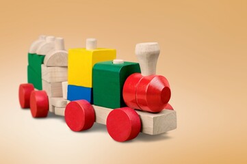 Children's toys on a pastel background. The concept of education