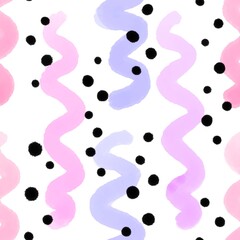 Festive watermelon ribbons stripes seamless kids pattern for wrapping paper and clothes print and fabrics