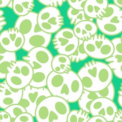 Cartoon doodle seamless Halloween skulls pattern for wrapping paper and clothes print and kids accessories