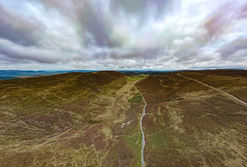 Hellfire Pass, Aber Hirnant in Wales - aerial view 1