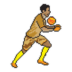 soccer player to catch the ball

