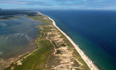 Aerial at Nauset Beach in the Cape Cod National Seashore
